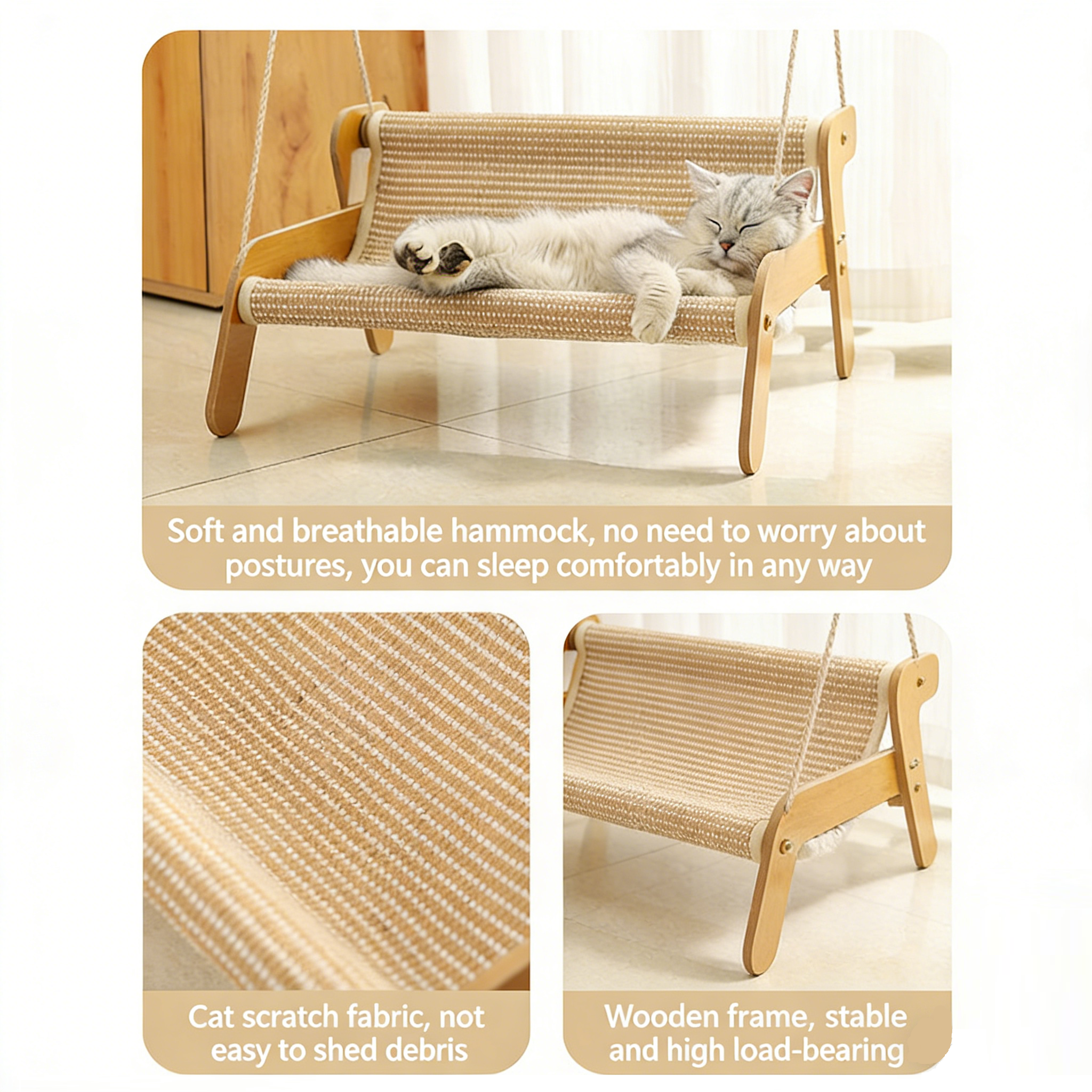 Cloudy Valley Dog Sofa Bed Indoor Dog Wooden Indoor Elevated Cat Bed with Removable Mattress Cover for Cats, Puppy Puppy or Small Animals (Grey, Medium)